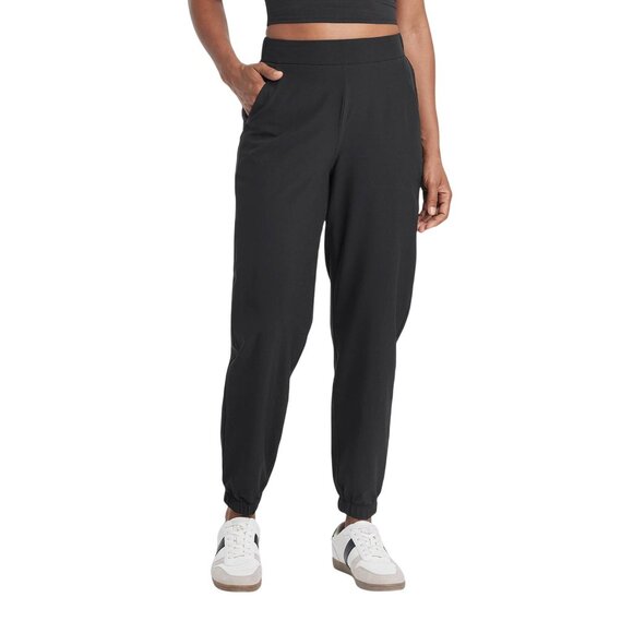 NWT All In Motion Womens High-Rise Winter Woven Lined Joggers 91754551 Black XS - Picture 1 of 11